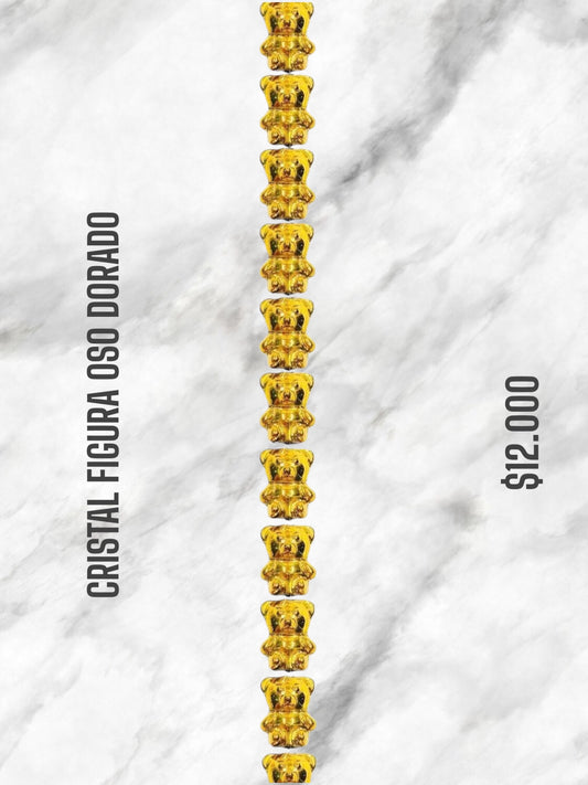 CRISTAL FIGURA OSO DORADO