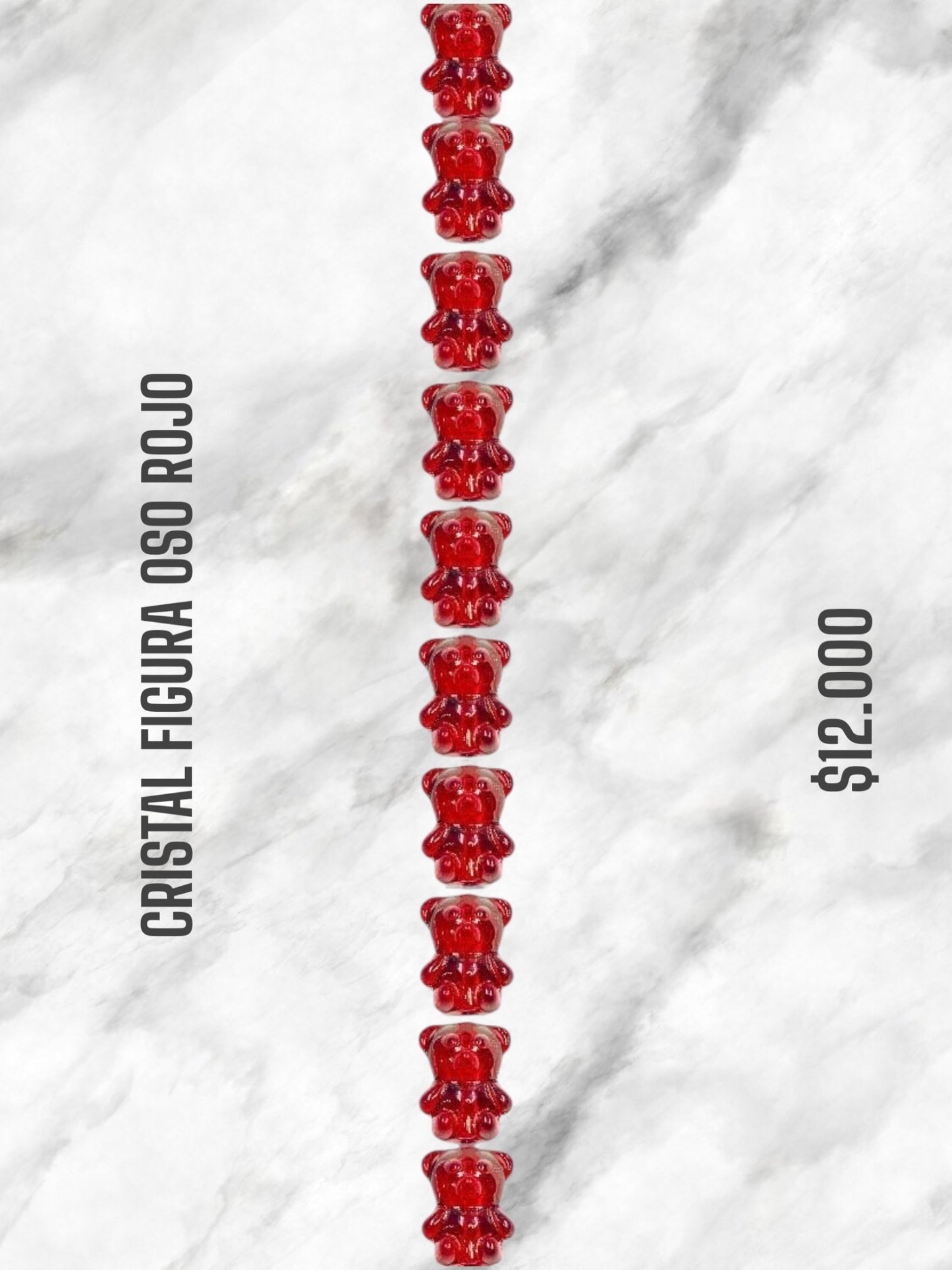 CRISTAL FIGURA OSITO ROJO