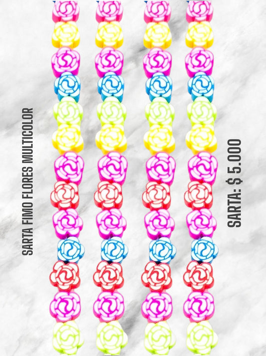 SARTA FIMO FLORES MULTICOLOR