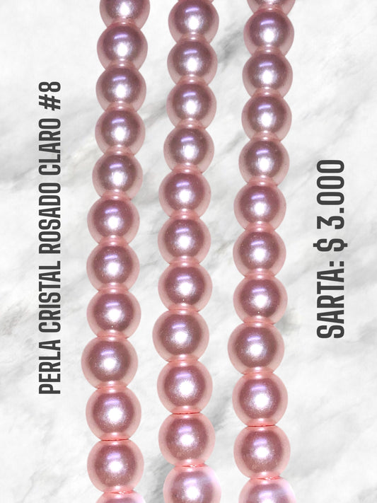 PERLA CRISTAL ROSADO CLARO #8