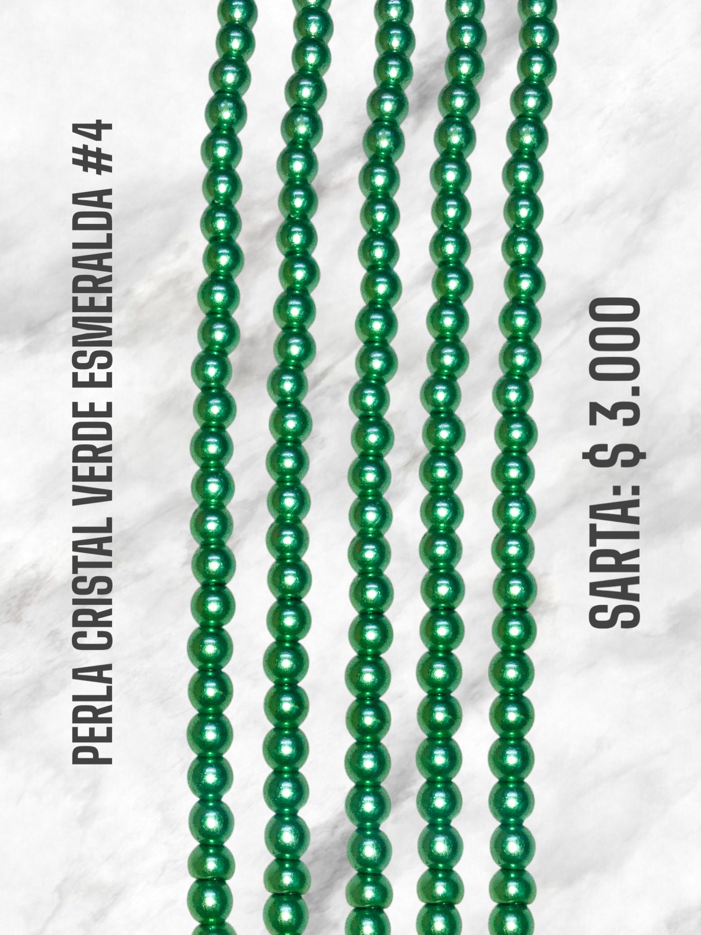 PERLA CRISTAL VERDE ESMERALDA #4