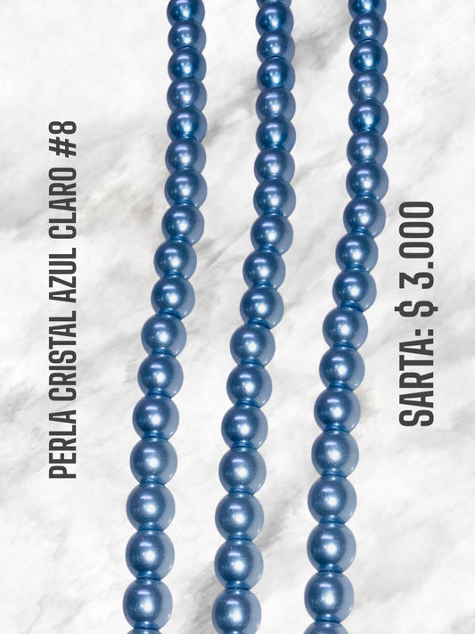 PERLA CRISTAL AZUL CLARO #8