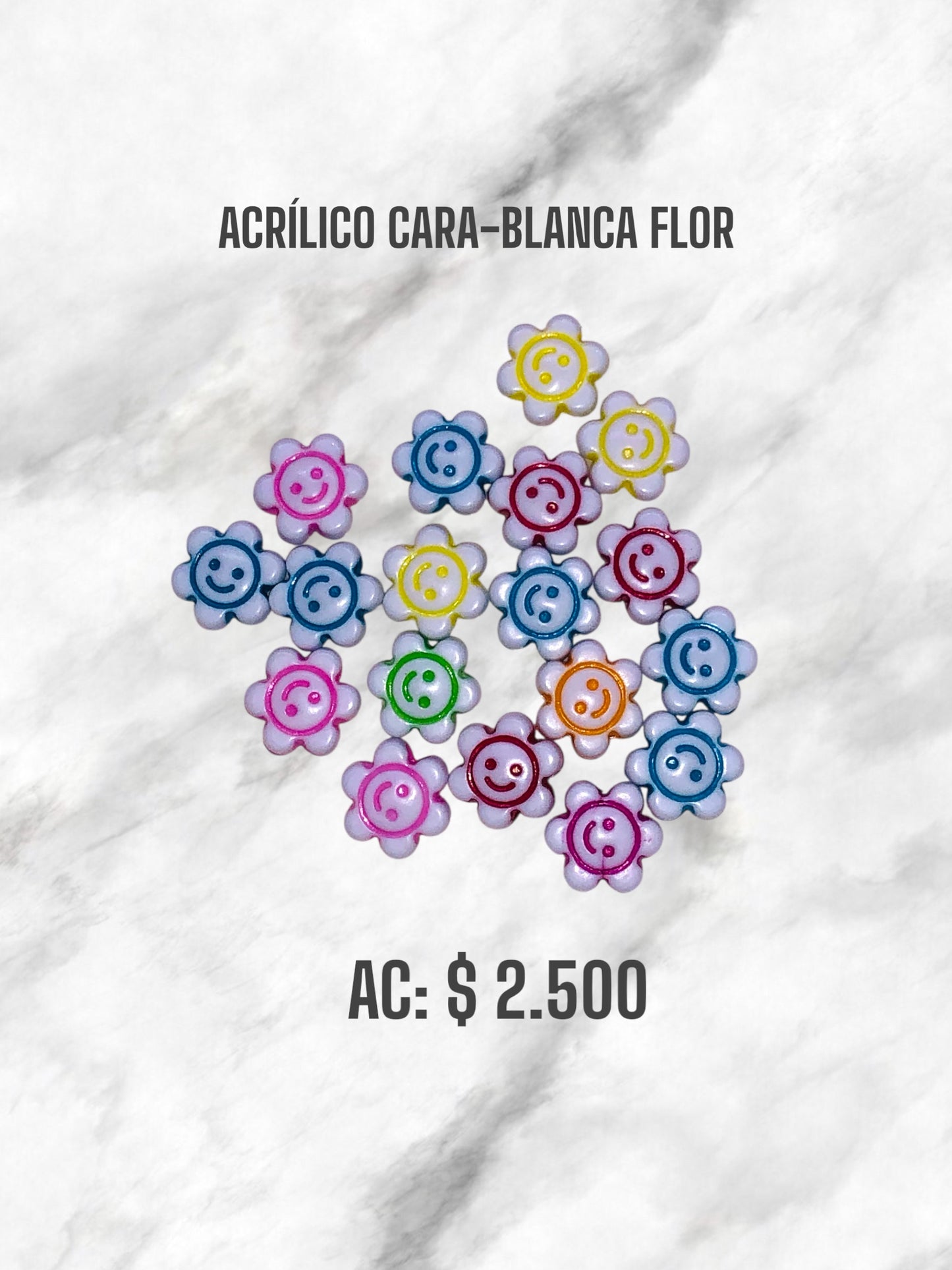 ACRÍLICO CARA COLOR-BLANCA FLOR