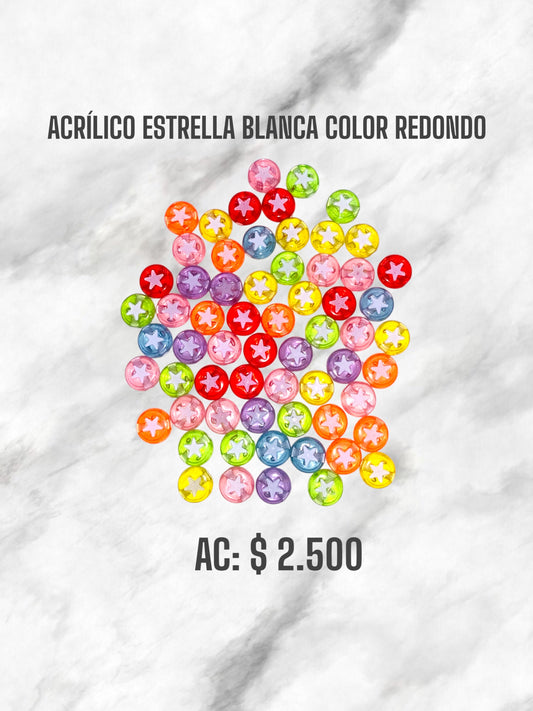 ACRÍLICO ESTRELLA BLANCA COLOR REDONDA