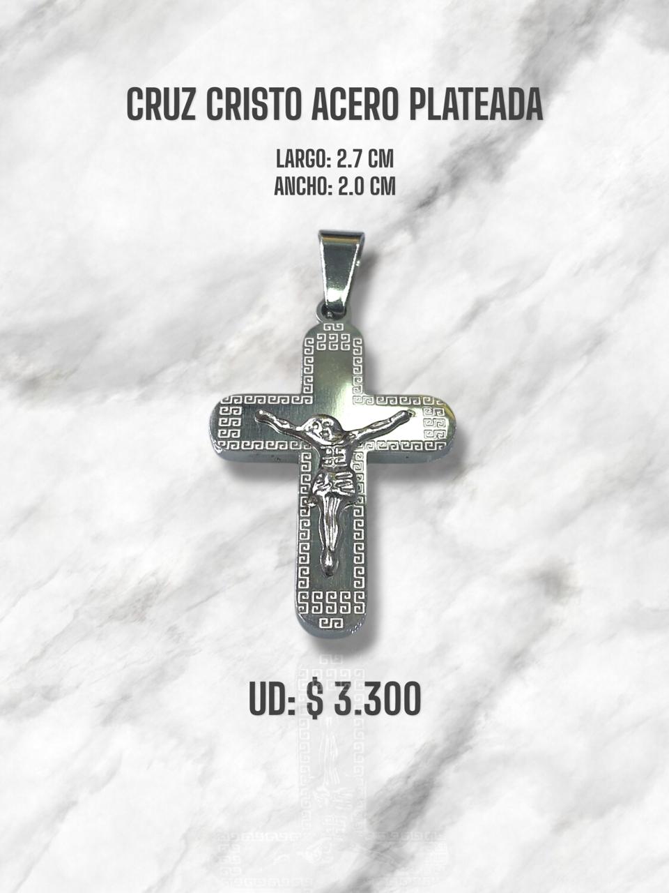 CRUZ CRISTO ACERO PLATEADA #1