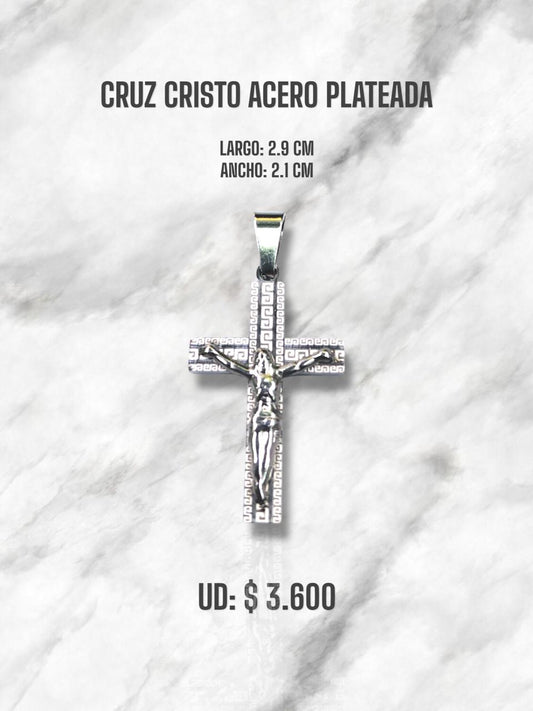 CRUZ CRISTO ACERO PLATEADA #2