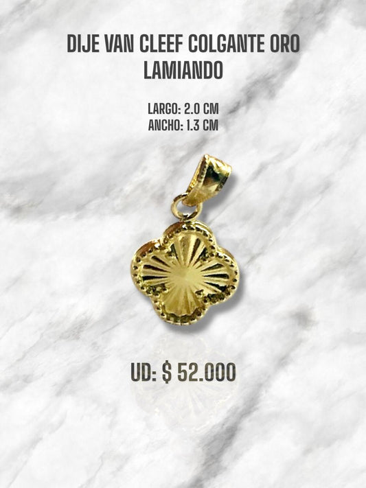 DIJE VAN CLEEF COLGANTE ORO LAMIANDO