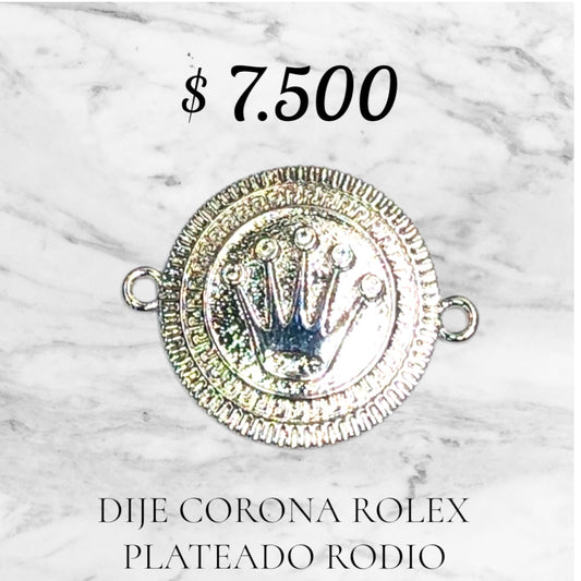 DIJE CORONA ROLEX PLATEADO RODIO