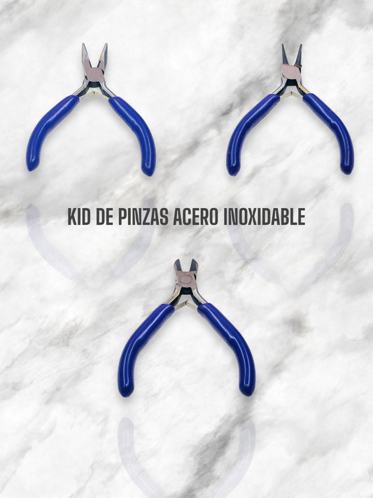 KID DE PINZAS AZULES ACERO INOXIDABLE