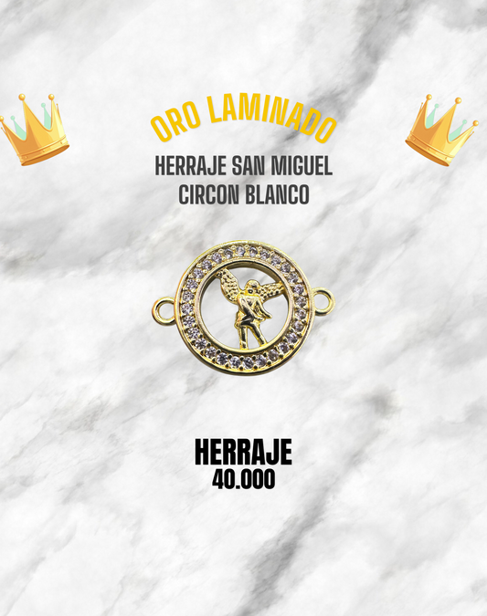 HERRAJE SAN MIGUEL CIRCÓN BLANCO PULSO ORO LAMINADO