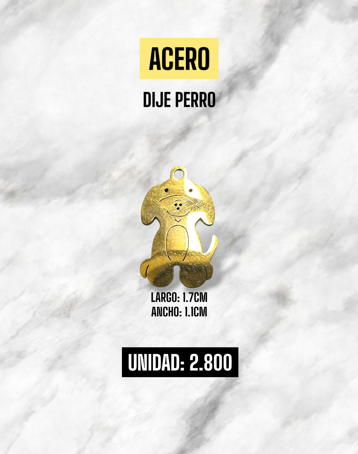 DIJE PERRO ACERO