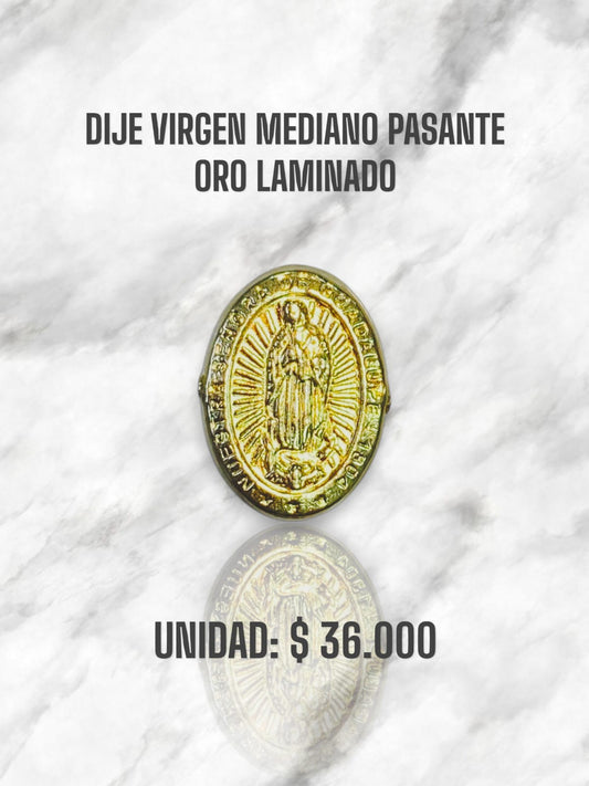 DIJE VIRGEN MEDIANA PASANTE ORO LAMINADO