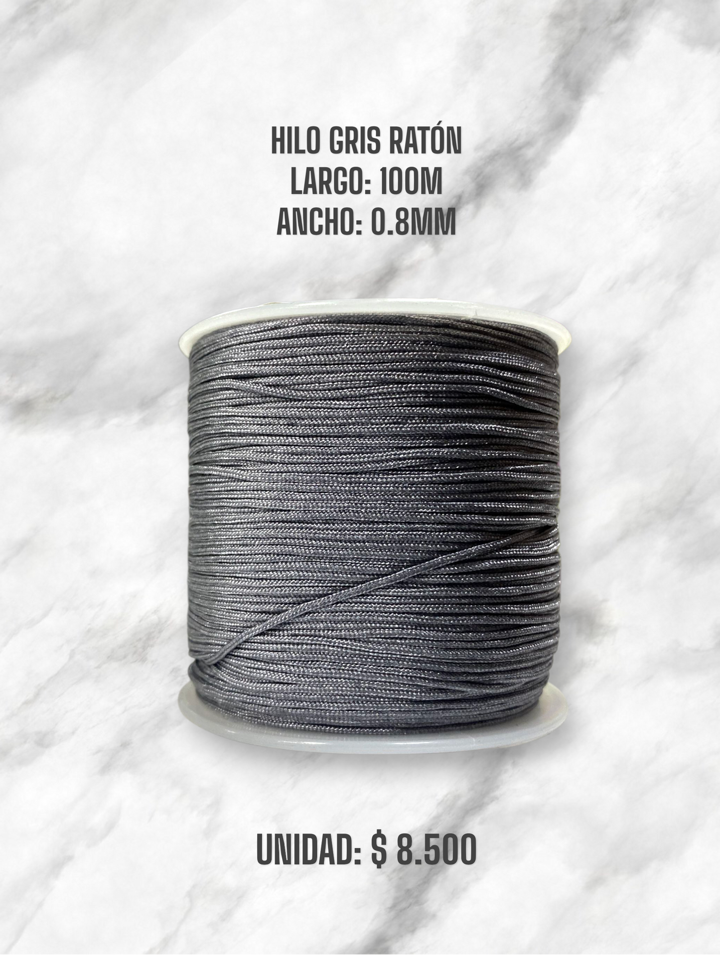 HILO GRIS RATÓN 0.8MM 100M