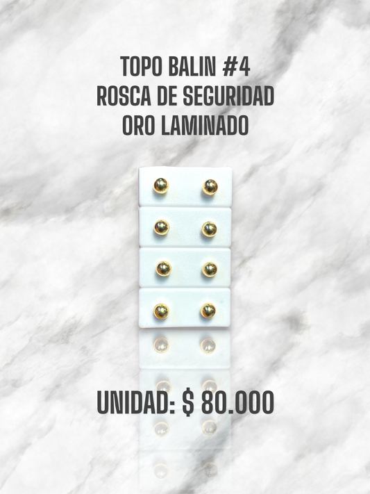 TOPO BALIN #4 ROSCA S. ORO LAMINADO