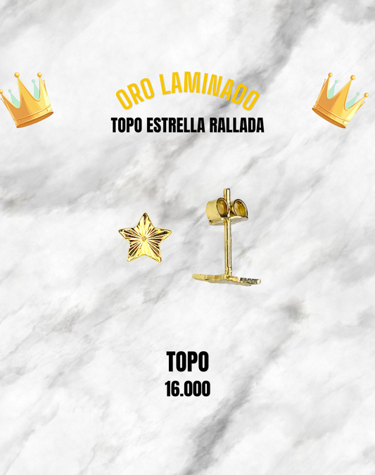 TOPO ESTRELLA RALLADA ORO LAMINADO