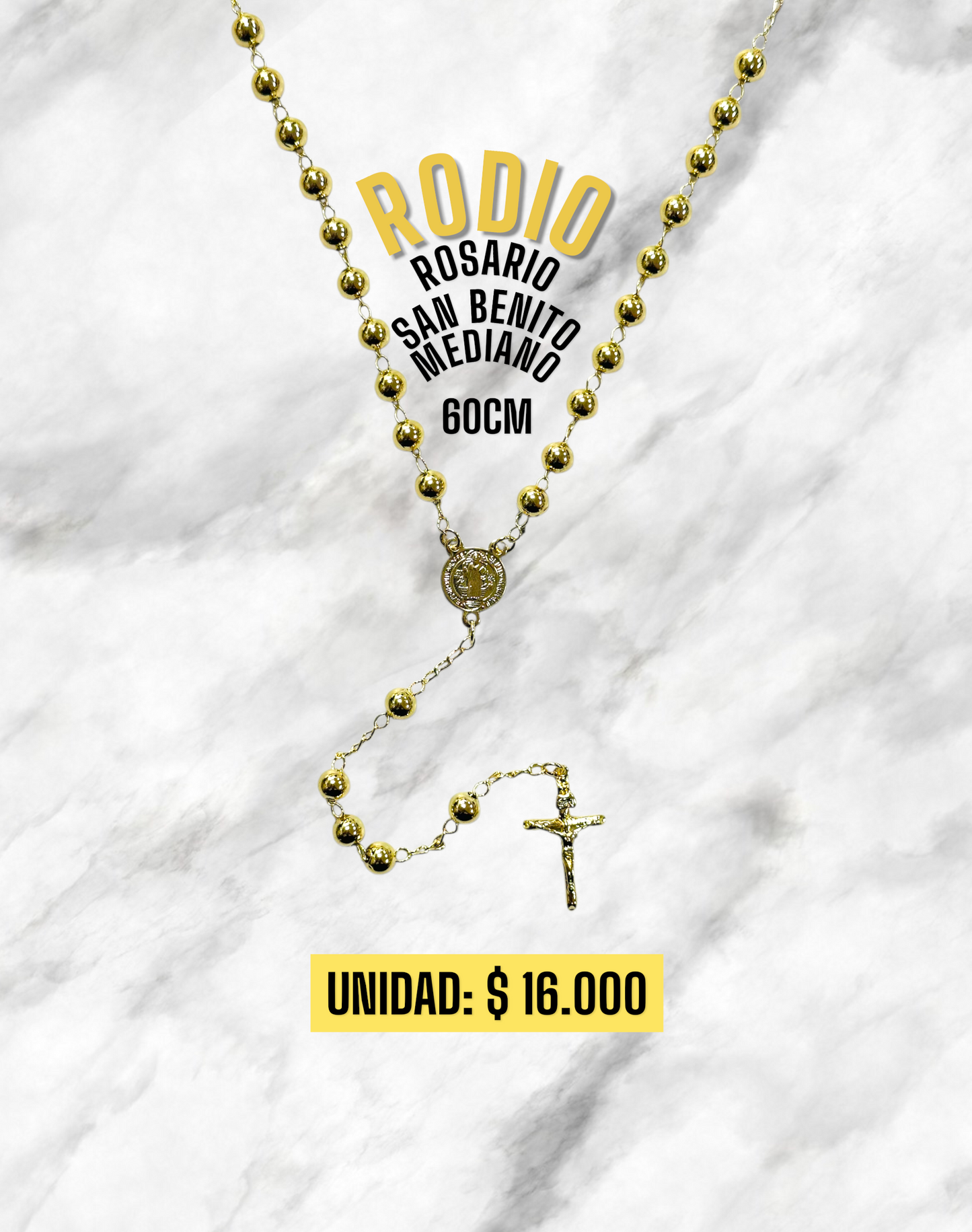 ROSARIO SAN BENITO MEDIANO 60CM RODIO