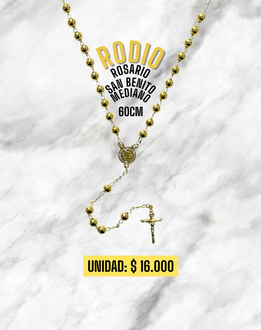 ROSARIO SAN BENITO MEDIANO 60CM RODIO