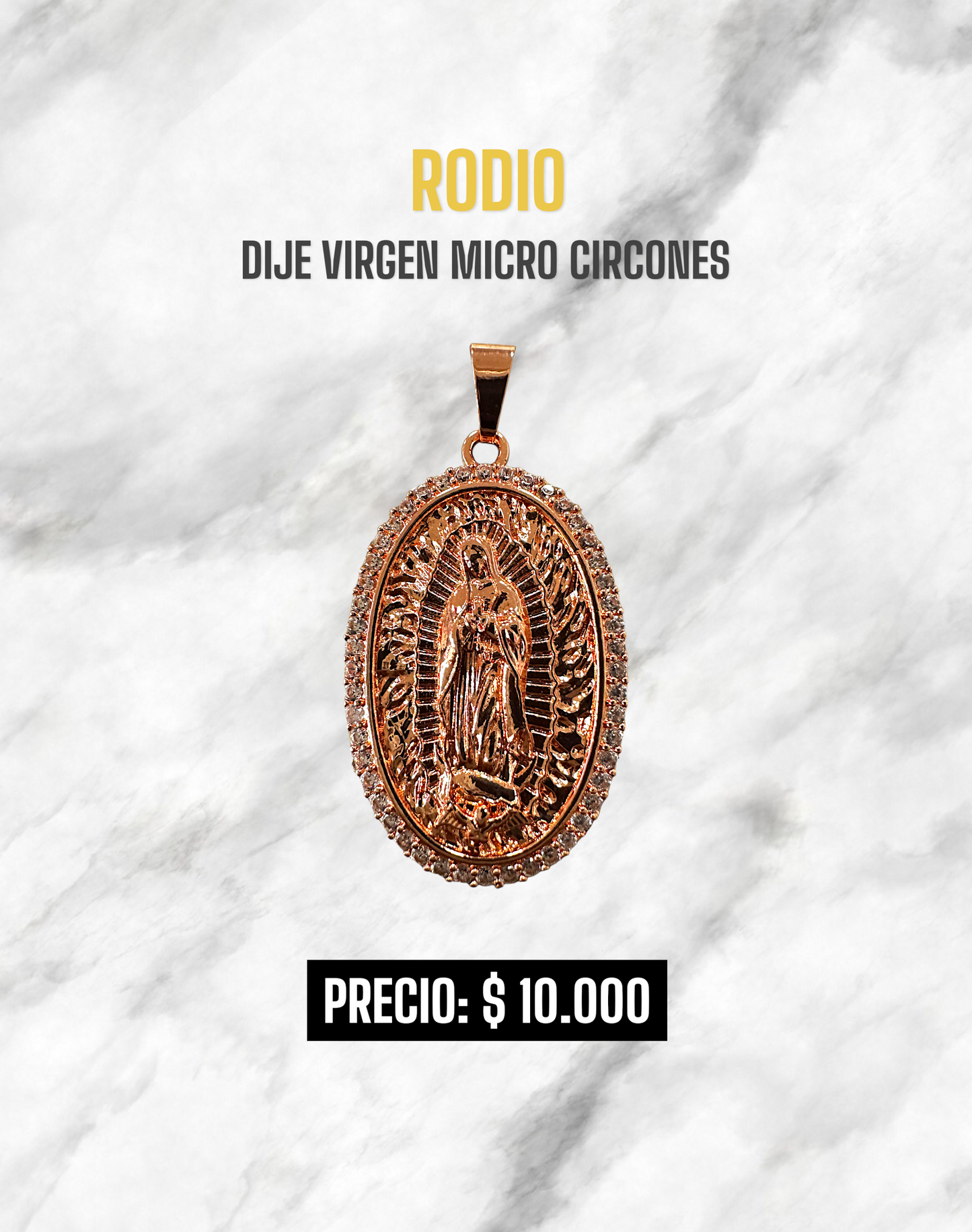 DIJE VIRGEN MICRO CIRCONES RODIO