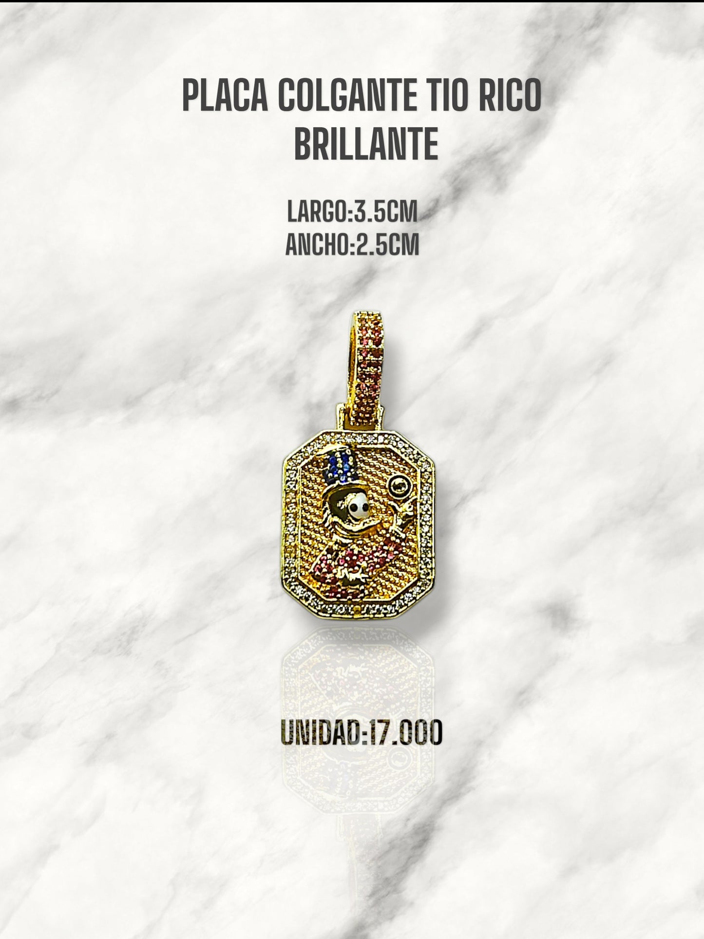 PLACA COLGANTE TIO RICO BRILLANTE