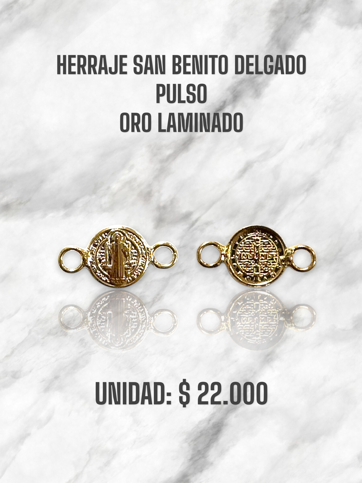 HERRAJE SAN BENITO DELGADO ORO LAMINADO