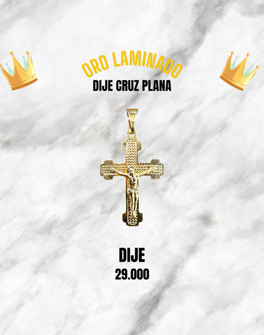 DIJE CRUZ PLANA ORO LAMINADO