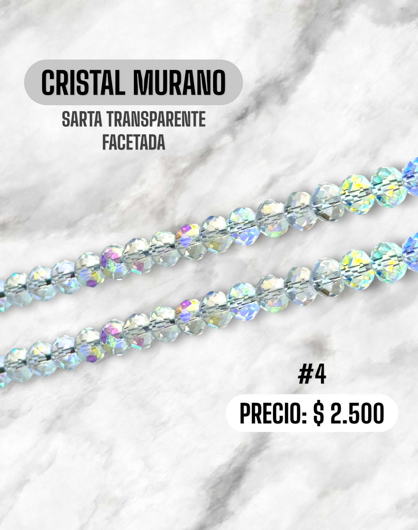 CRISTAL MURANO TRANSPARENTE