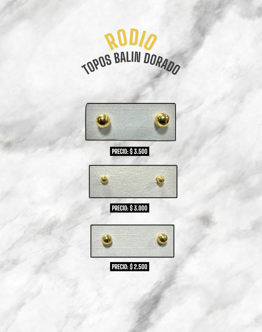 TOPOS BALIN DORADO RODIO