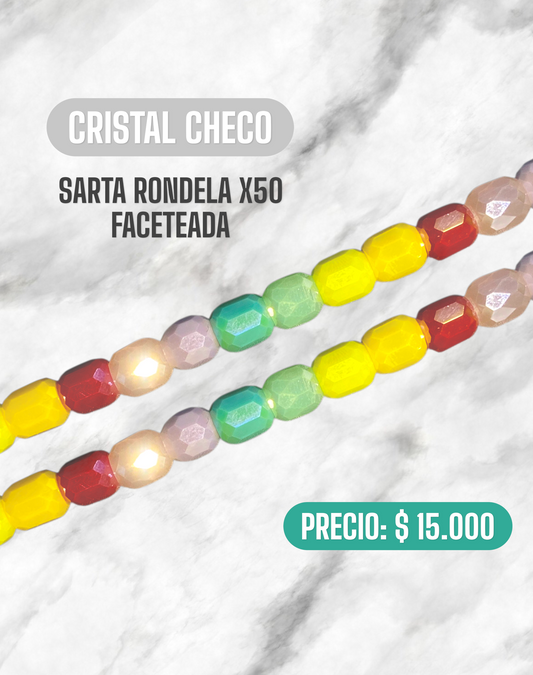CRISTAL CHECO SARTA RONDELA X50 FACETEADA