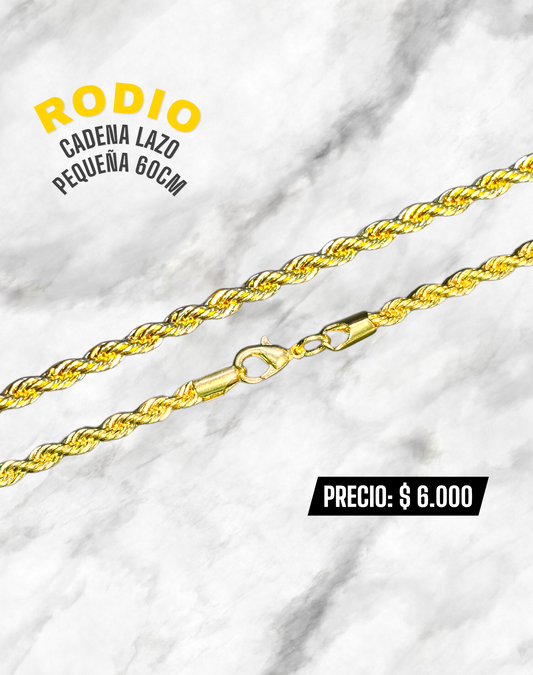 CADENA LAZO PEQUEÑA 60CM RODIO
