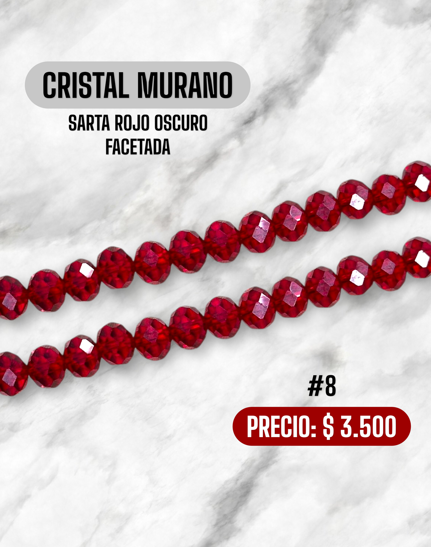 CRISTAL MURANO ROJO OSCURO