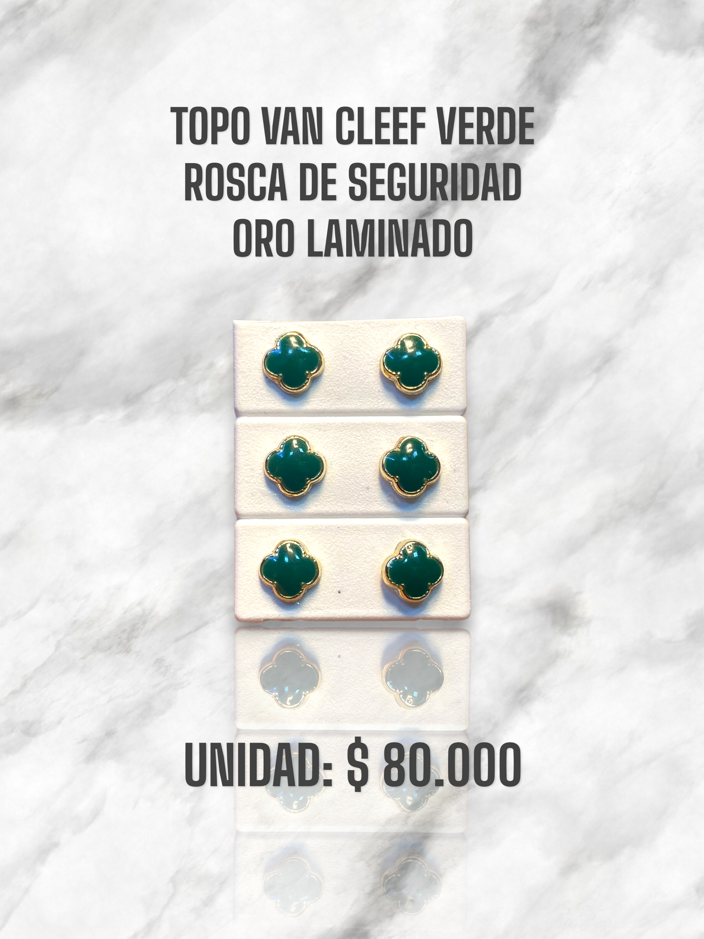 TOPO VAN CLEEF VERDE ROSCA S. ORO LAMINADO