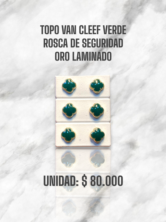 TOPO VAN CLEEF VERDE ROSCA S. ORO LAMINADO