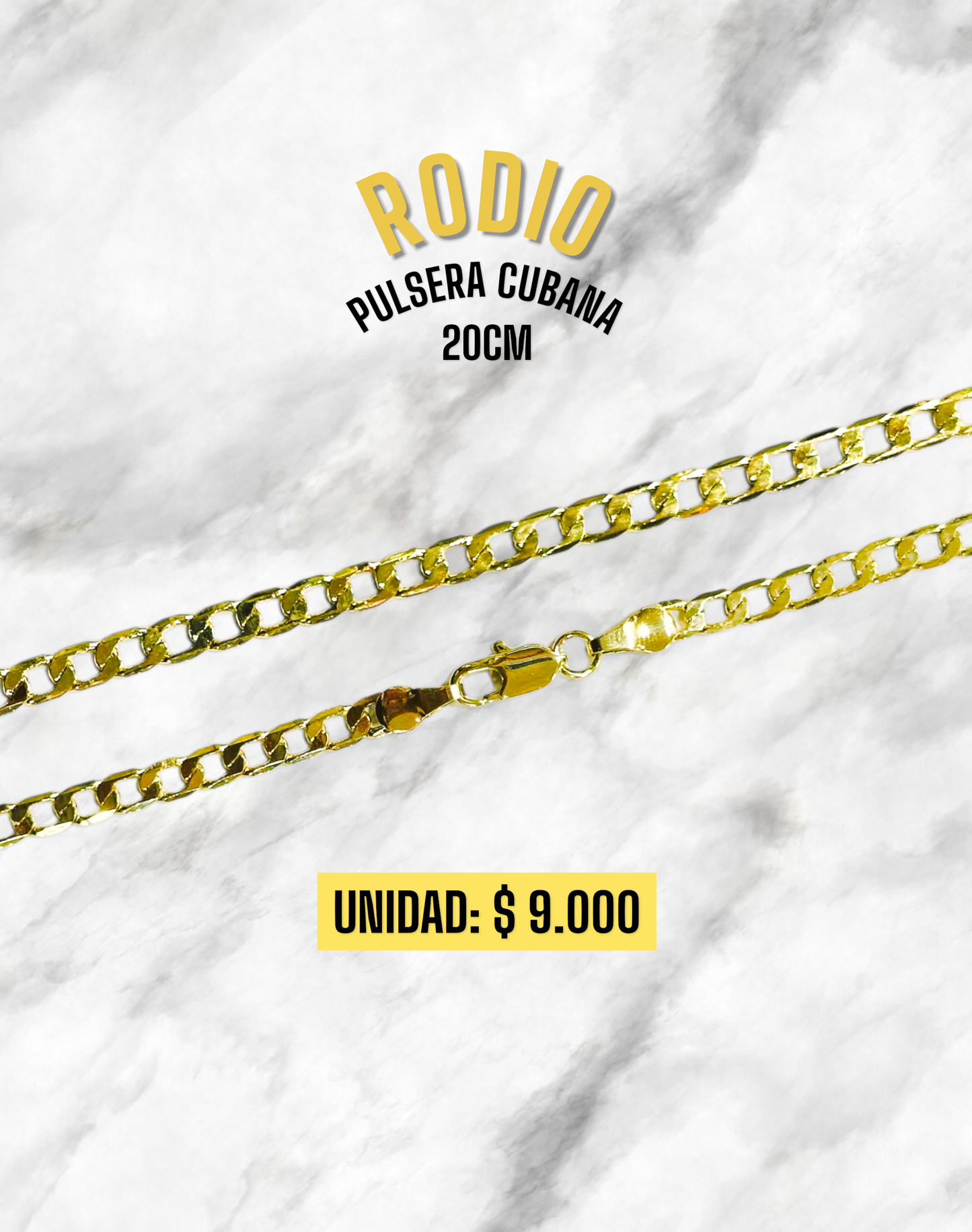 PULSERA CUBANA 20CM RODIO