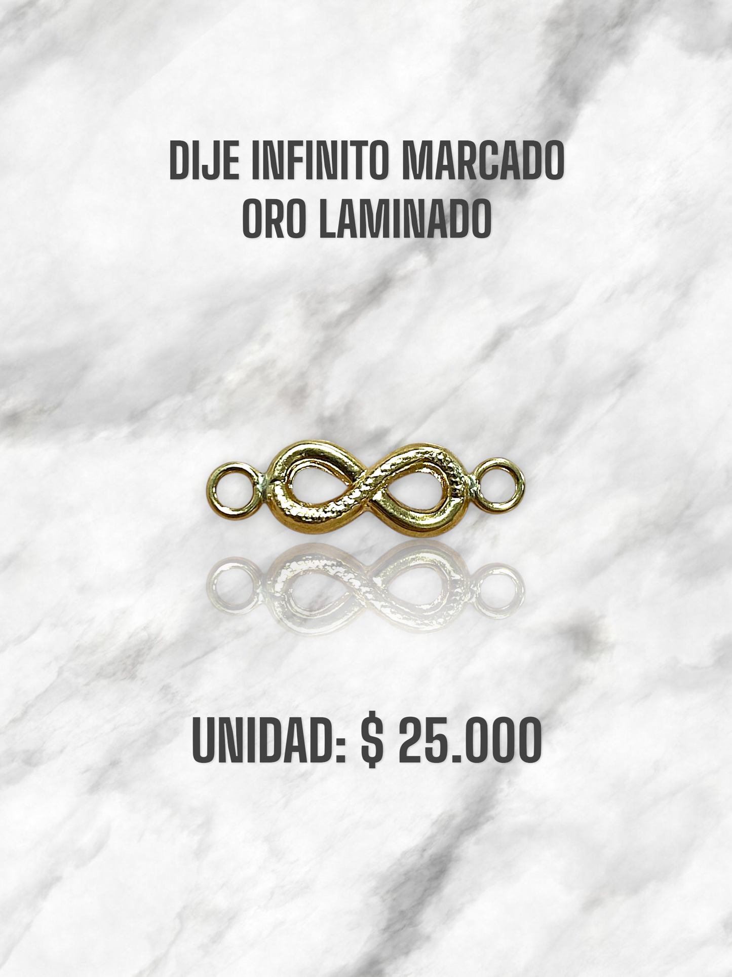 DIJE INFINITO MARCADO PULSO ORO LAMINADO