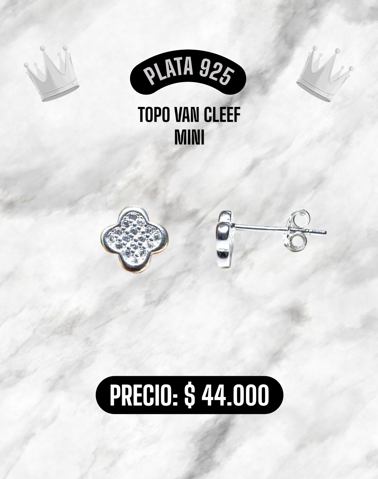 TOPO VAN CLEEF MINI PLATA 925
