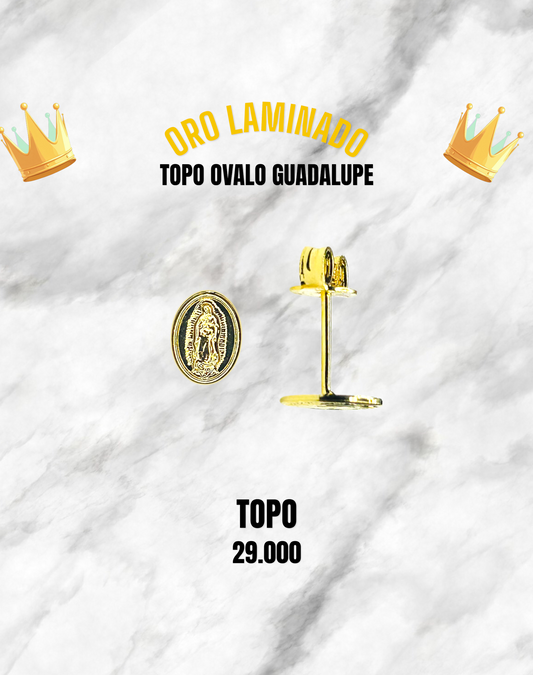TOPO OVALO GUADALUPE ORO LAMINADO