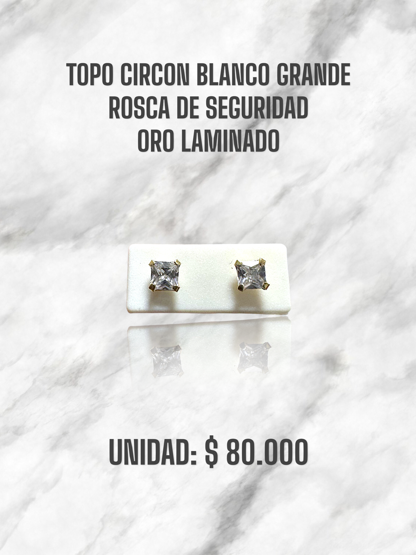 TOPO CIRCON BLANCO GRANDE ROSCA S. ORO LAMINADO