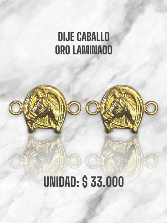 DIJE CABALLO PULSO ORO LAMINADO