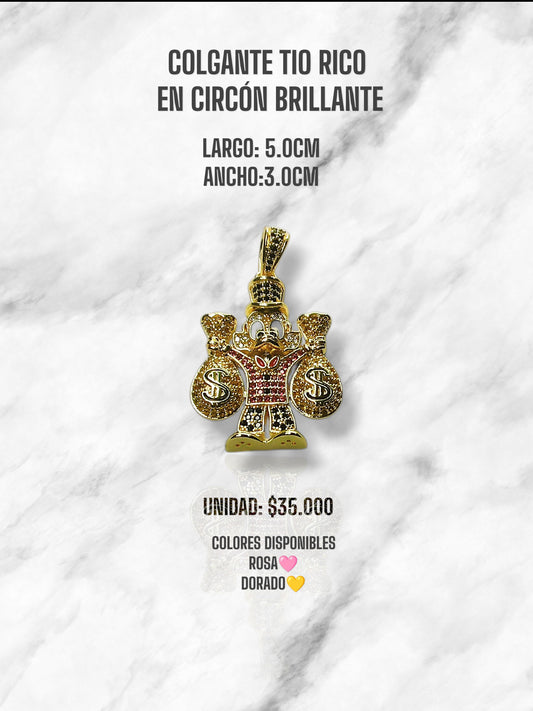 COLGANTE TIO RICO EN CIRCON BRILLANTE