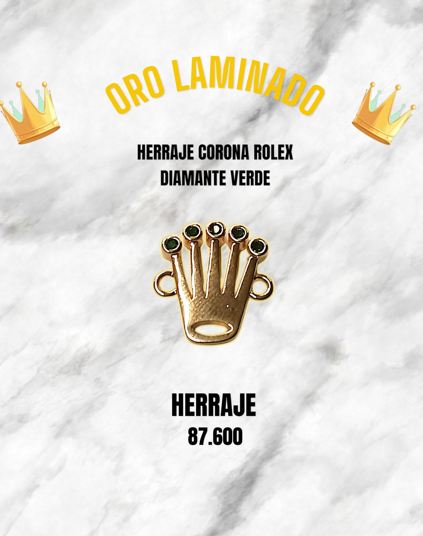 HERRAJE CORONA ROLEX DIAMANTE VERDE