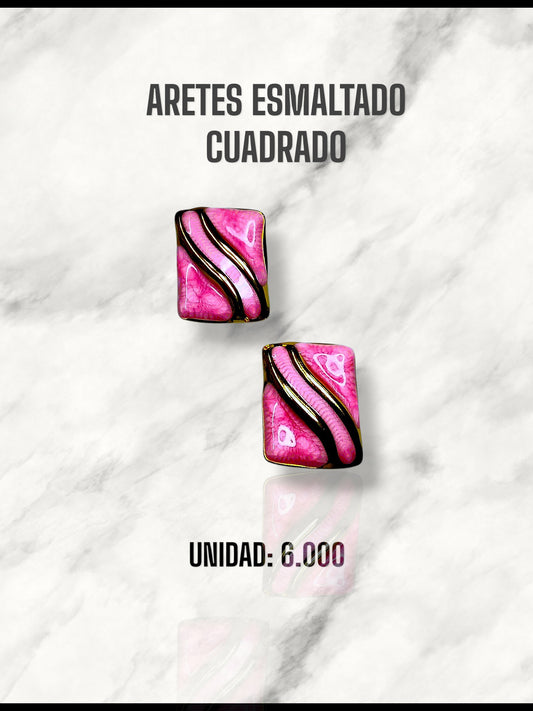 ARETES ESMALTADO CUADRADO