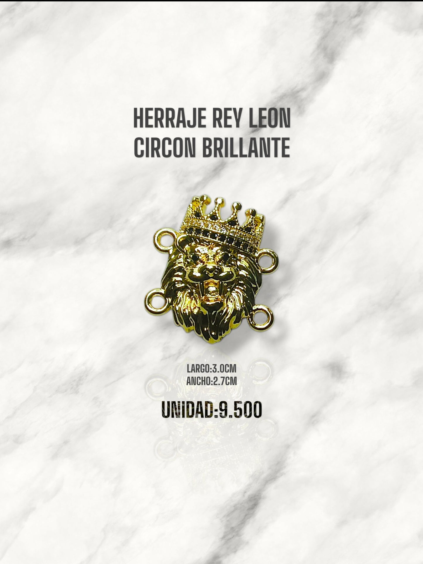 HERRAJE REY LEON CIRCON BRILLANTE