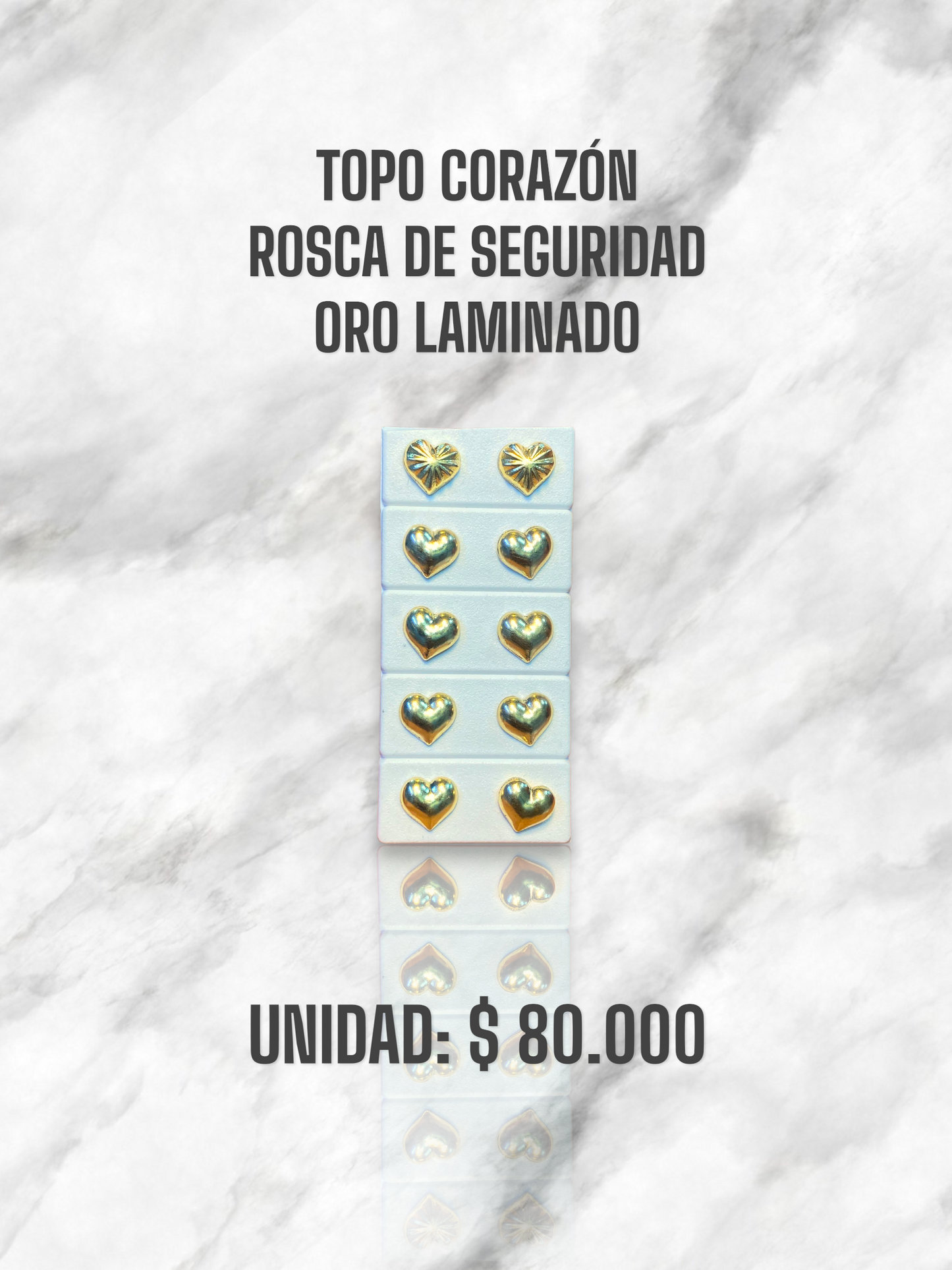 TOPO CORAZÓN ROSCA S. ORO LAMINADO