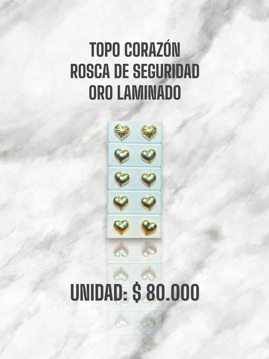 TOPO CORAZÓN ROSCA S. ORO LAMINADO