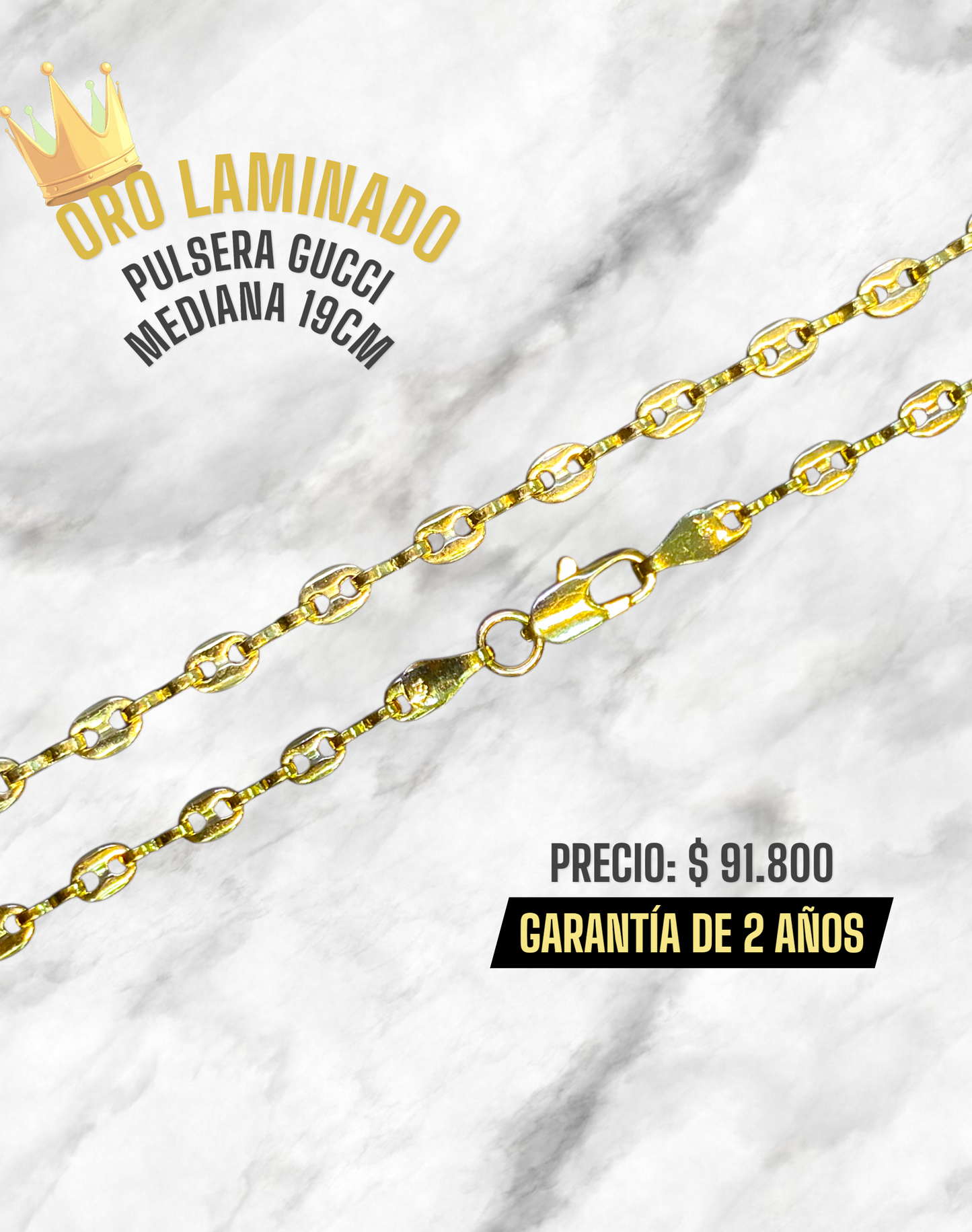 PULSERA GUCCI MEDIANA 19CM ORO LAMINADO