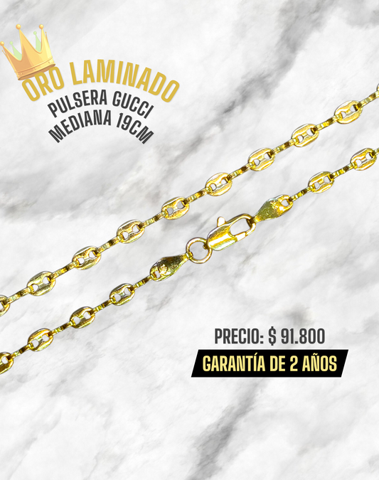 PULSERA GUCCI MEDIANA 19CM ORO LAMINADO