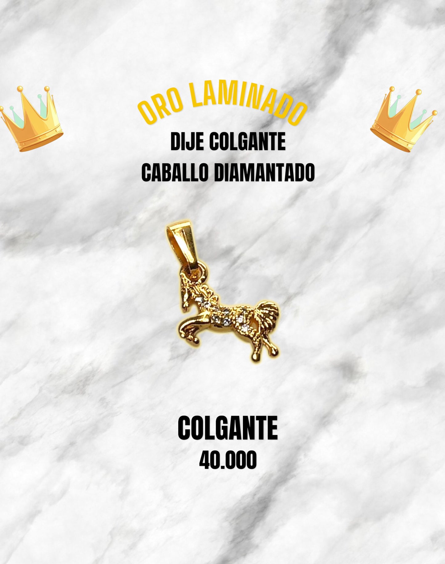 DIJE COLGANTE CABALLO DIAMANTADO
