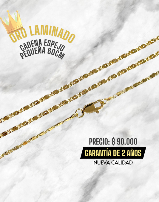 CADENA ESPEJO 60CM NUEVA CALIDAD ORO LAMINADO