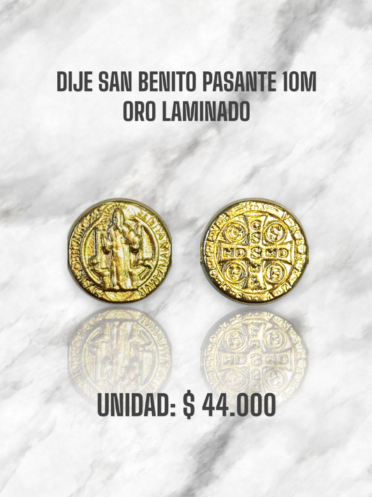 DIJE SAN BENITO PASANTE 10M ORO LAMINADO