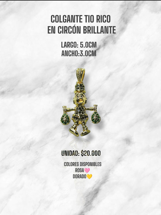COLGANTE TIO RICO EN CIRCON BRILLANTE